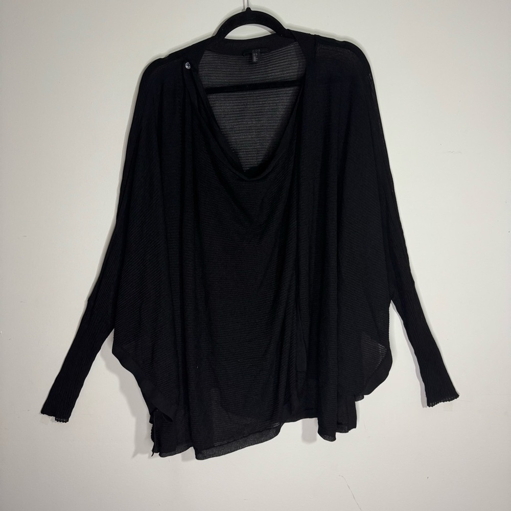 COS Black Draped Wrap Knit Top Oversized Minimalist Cowl Neck M/L - Picture 4 of 6